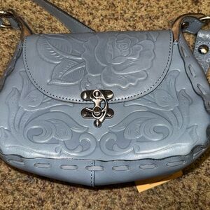 Patricia Nash Blue Embossed Crossbody Bag